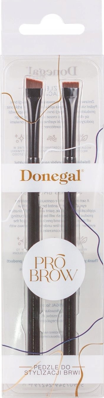 DONEGAL_Pro Brow precyzyjne pędzle do stylizacji brwi 2szt.