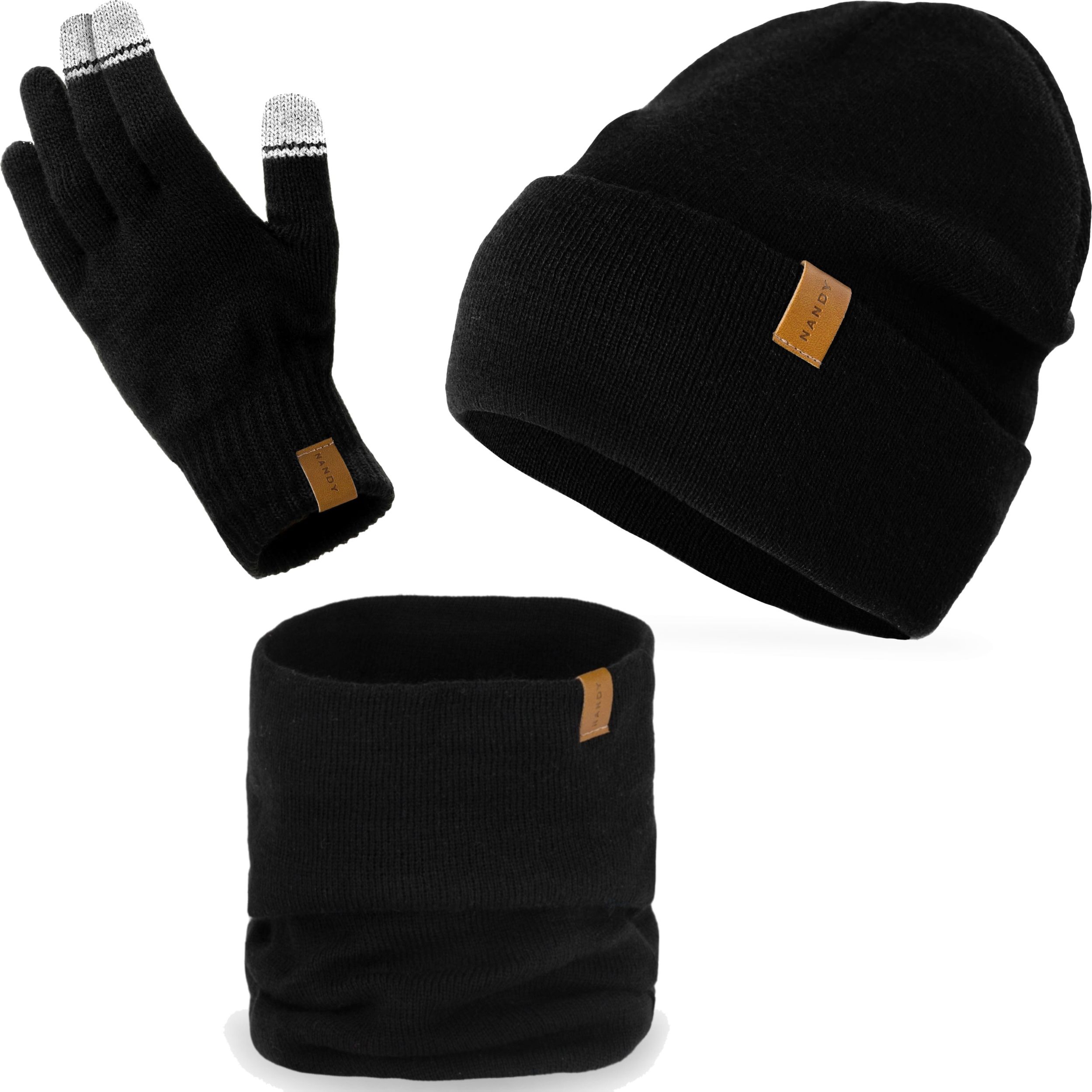 Nandy Nandy Polski Komplet Zimowy Czapka Komin Rękawiczki