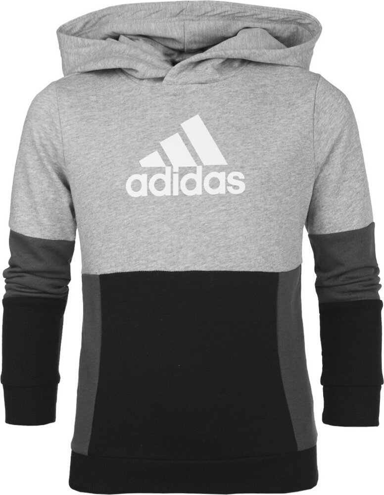 Adidas Bluza dla dzieci adidas Colourblock Hoodie szaro-czarna HN8563 128cm