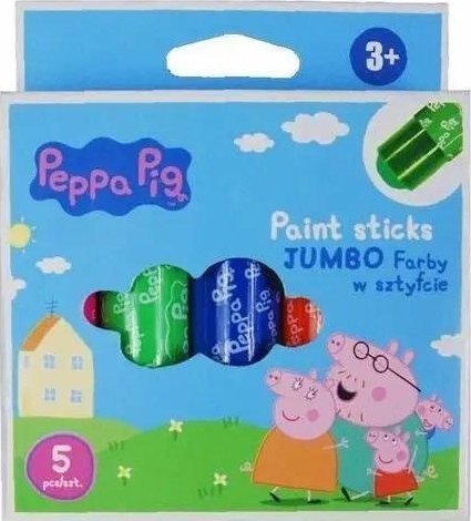 Farby w sztyfcie okrągłe 4kol Jumbo Peppa ASTRA