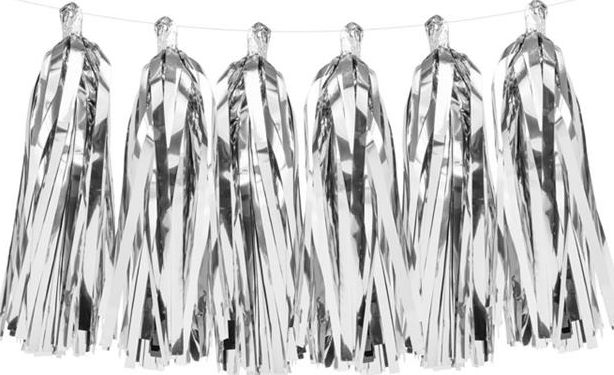 Party Deco Girlanda frędzle DIY, srebrna, 1,5 m. uniwersalny