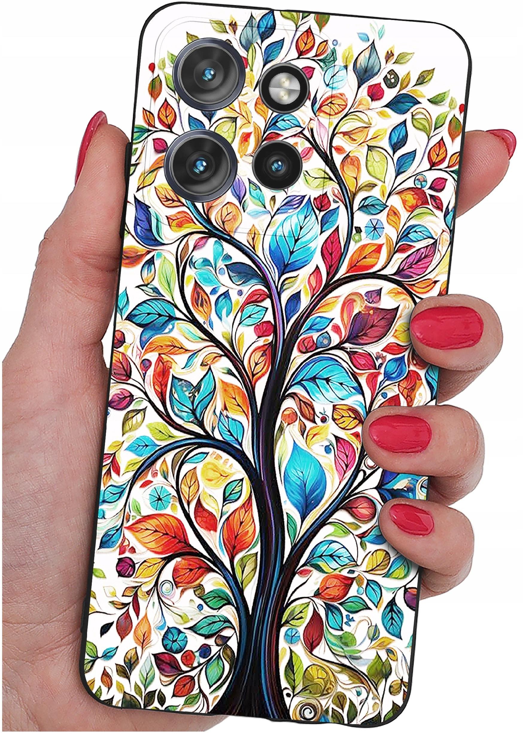 Etui do Motorola Moto EDGE 50 Neo WZORY |SILIKONOWE MATT CASE + SZKŁO 9H