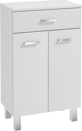 Deftrans Szafka łazienkowa 50x85cm stojąca na nóżkach biały połysk Mea