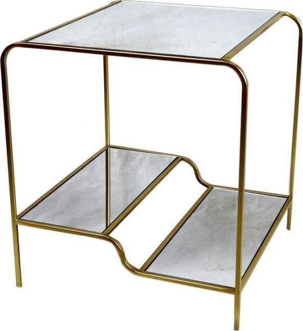 DKD Home Decor Stolik DKD Home Decor Lustro Złoty Metal (50 x 50 x 55 cm)