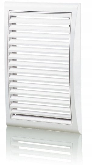 Kratka wentylacyjna z siatką 193x188mm biała MW123