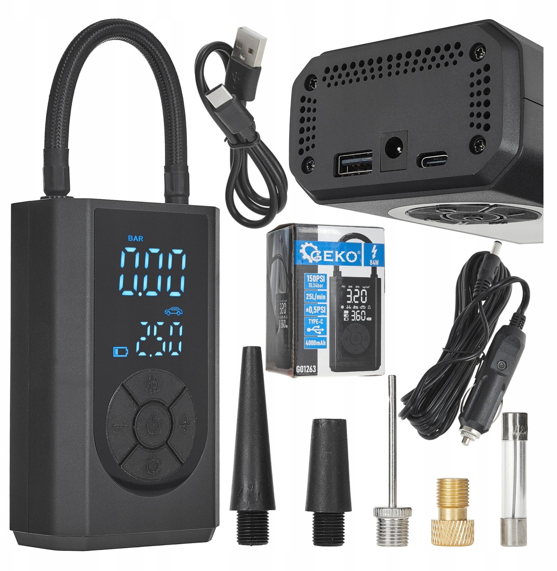 Kompresor rowerowy/samochodowy 4000mAh 84W (30)