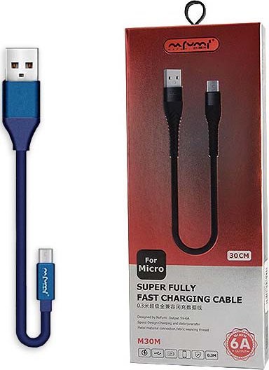 Kabel USB Vega USB-A - microUSB 0.3 m Niebieski (5902012967300)