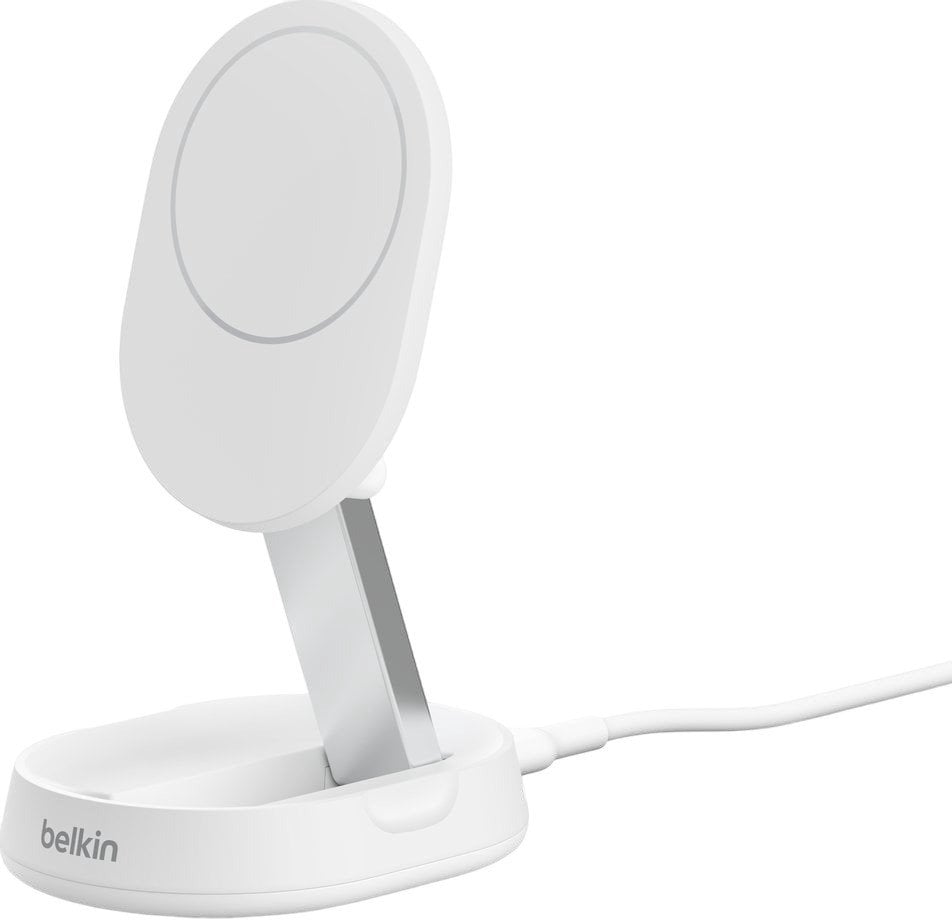 Ładowarka Belkin magnetyczna, Qi2 15W, rozkładana, zasilacz 20W, biała (WIA011KQWH)