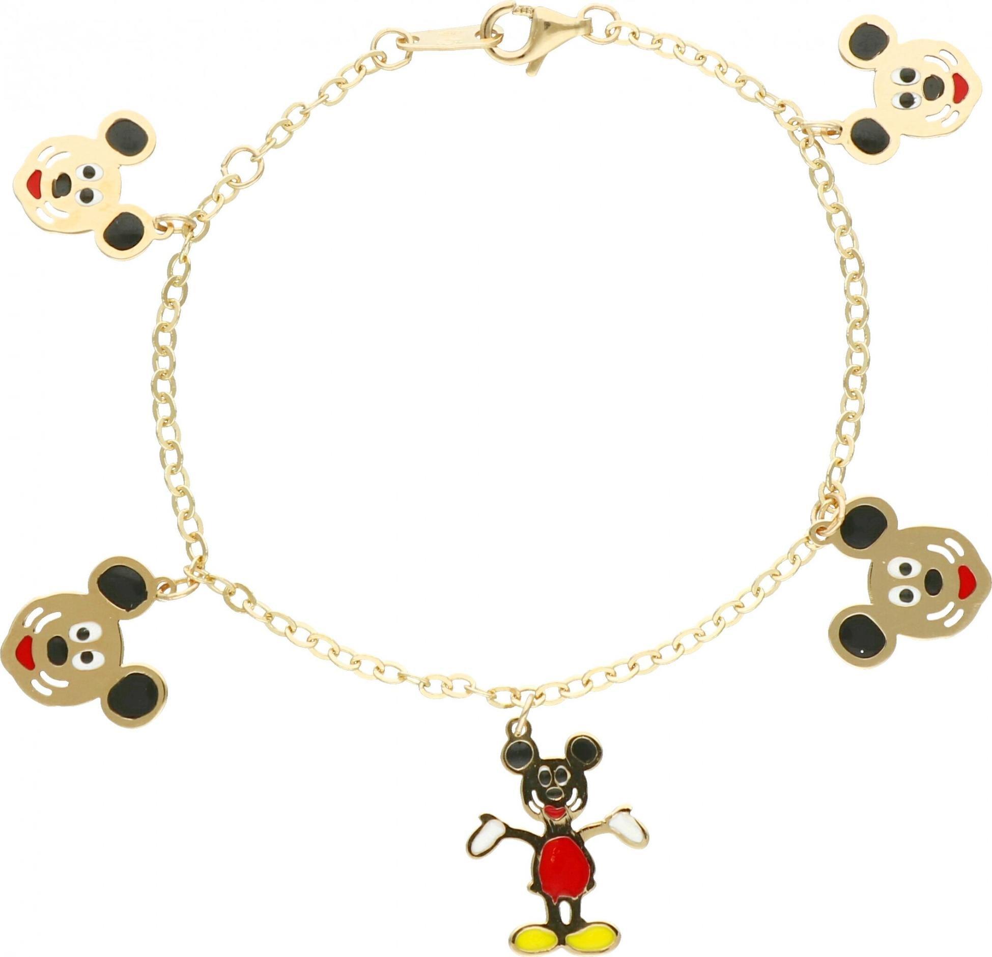Rosanto Złota bransoletka z myszką mickey 16 cm 585 14k