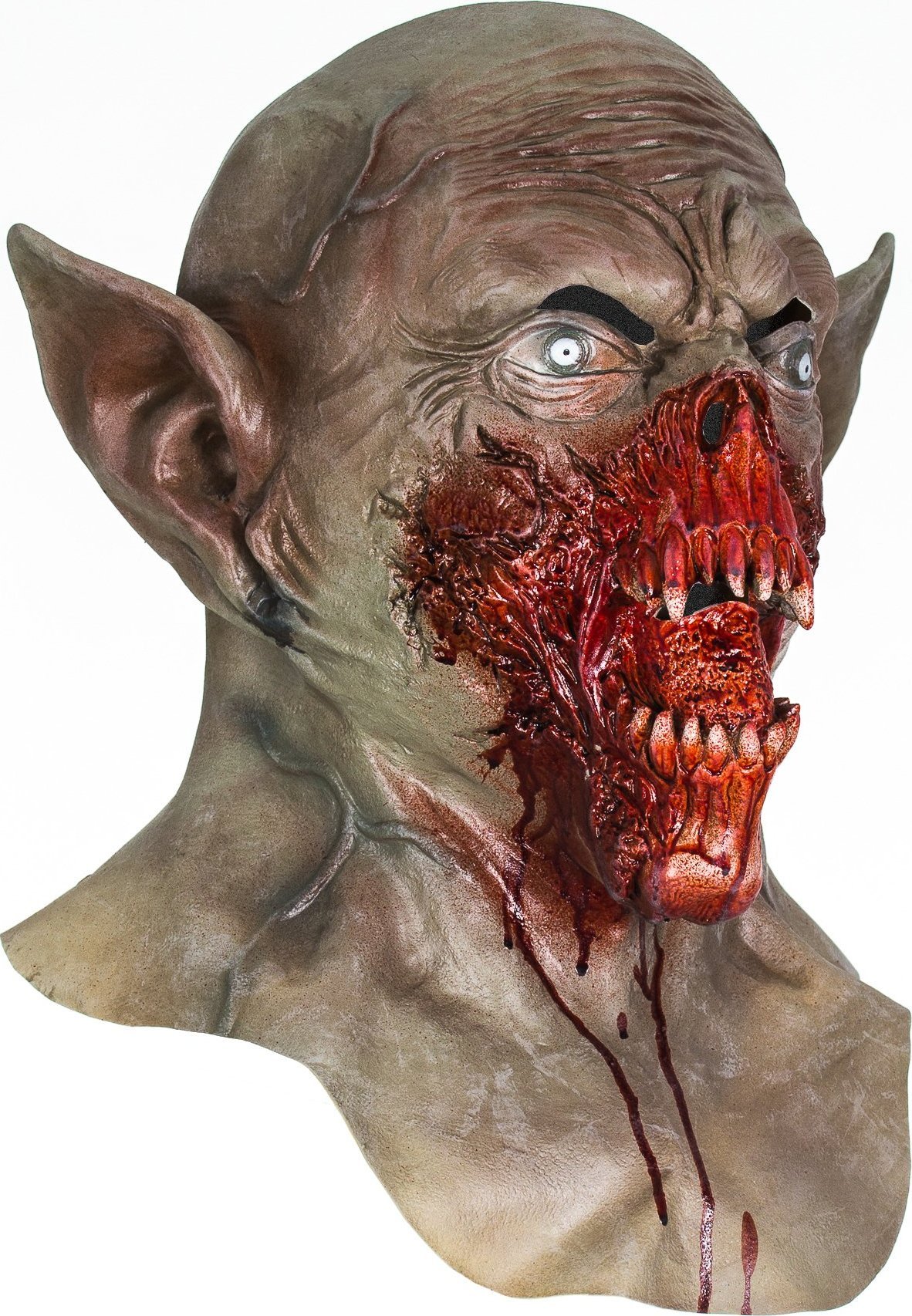 Korbi Profesjonalna lateksowa maska GREEN ZOMBIE WAMPIRE