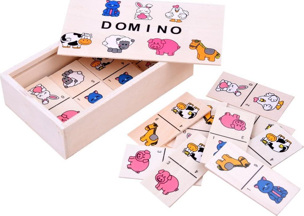 Jokomisiada Obrazkowe Domino dla dzieci zwierzątka ZA2515