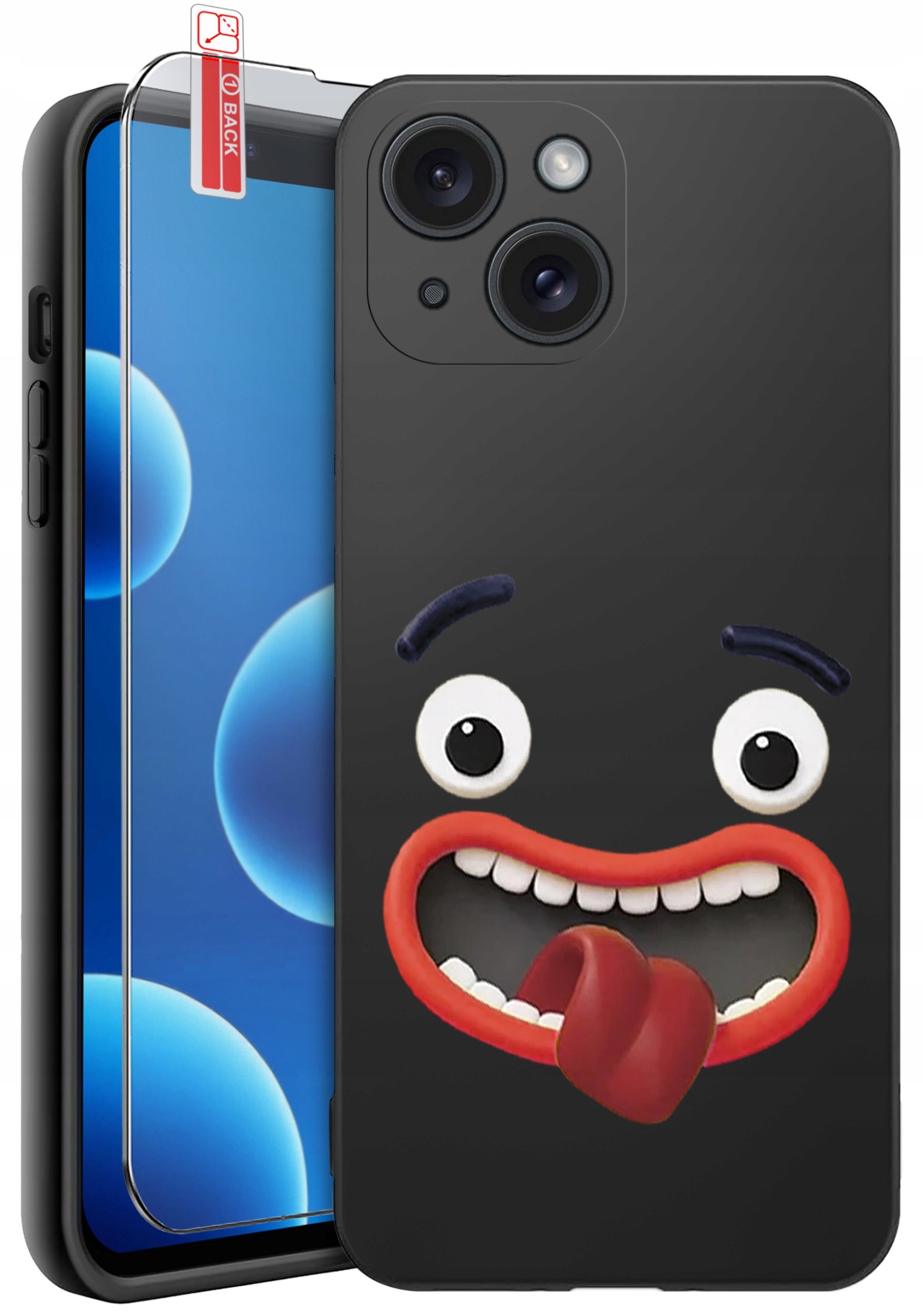 ETUI do iPhone 13 | 14 | WZORY | SILIKONOWE MATT CASE + SZKŁO 9H