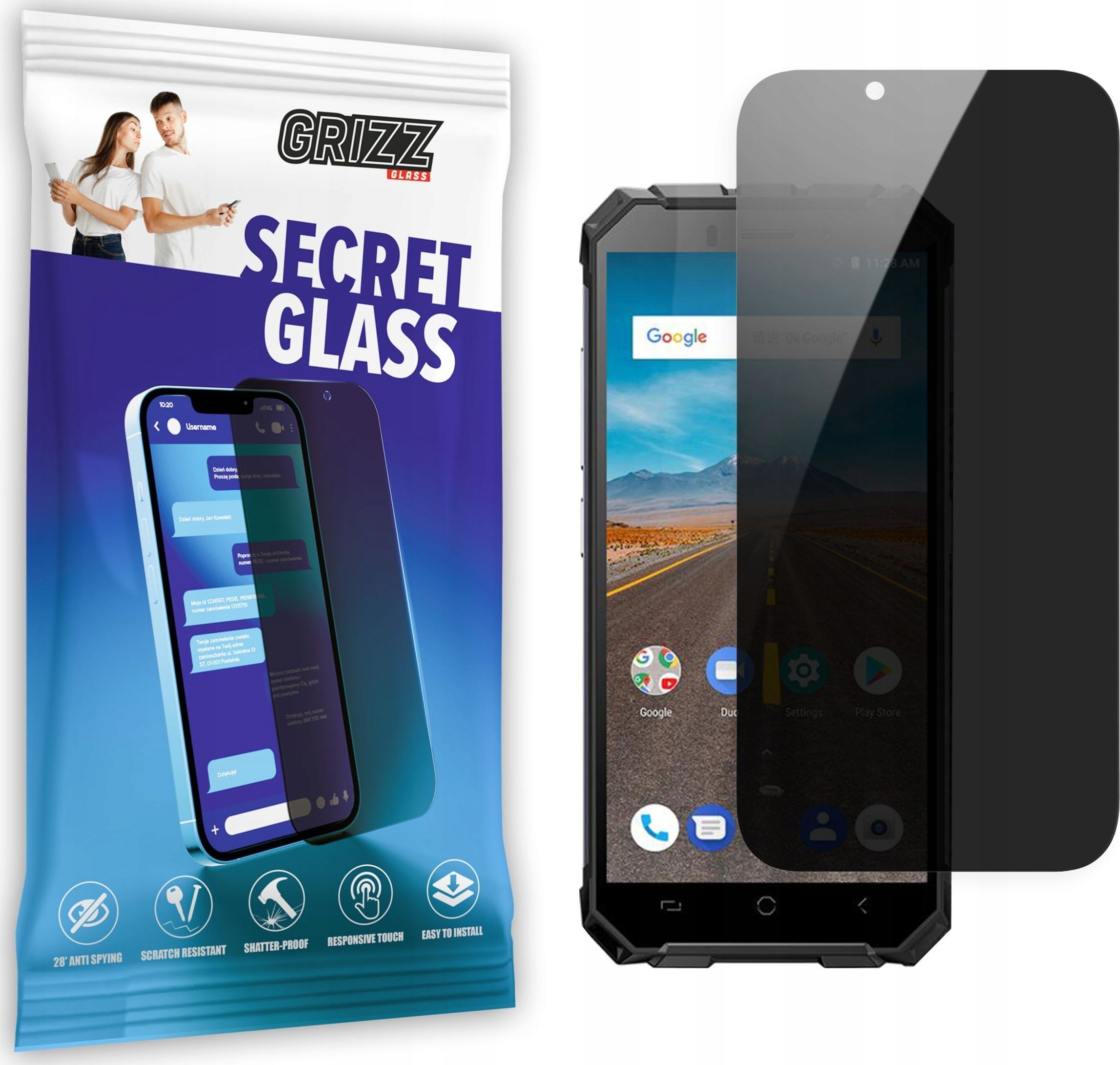 GrizzGlass Szkło prywatyzujące GrizzGlass SecretGlass Ulefone Armor X