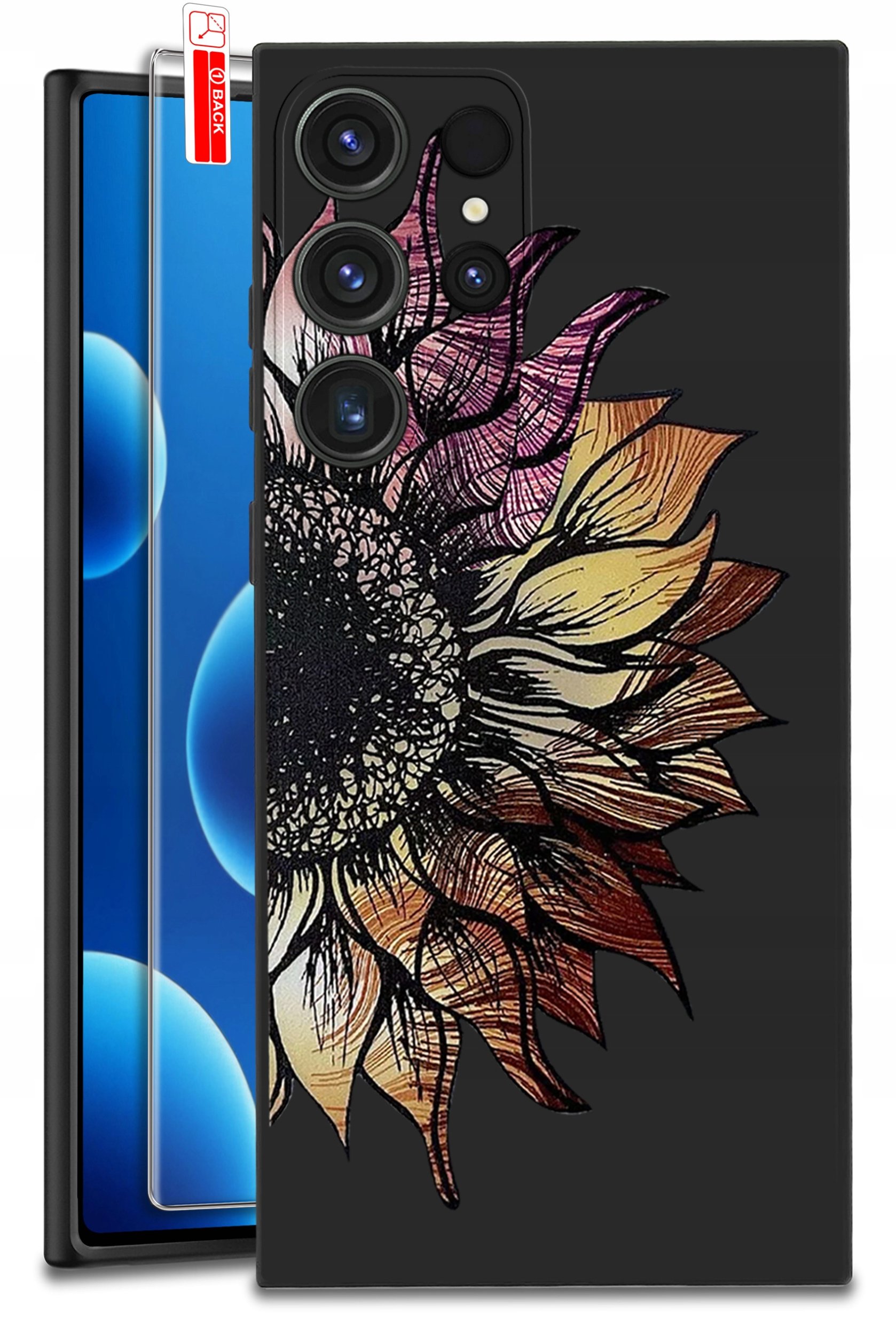 ETUI do Samsung Galaxy S25 Ultra WZORY | SILIKONOWE MATT CASE + SZKŁO 9H