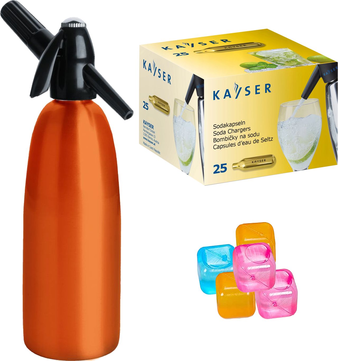 Saturator Art Quick Soda + 25 naboi CO2 Pomarańczowy