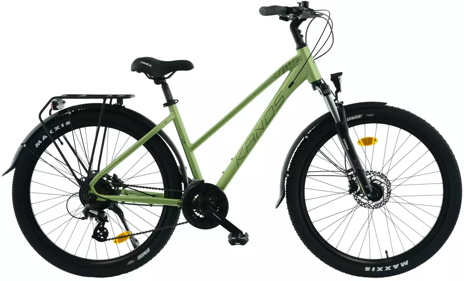 Kands Agnes 27,5 2025 wygodny rower miejski i rekreacyjny dla kobiet Wybierz rozmiar ramy: 14" (35, 36cm), Wybierz kolor: Pistacjowy mat