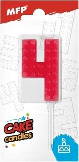 MFP paper świeczka do tortu nr 4 czerwona 8800098