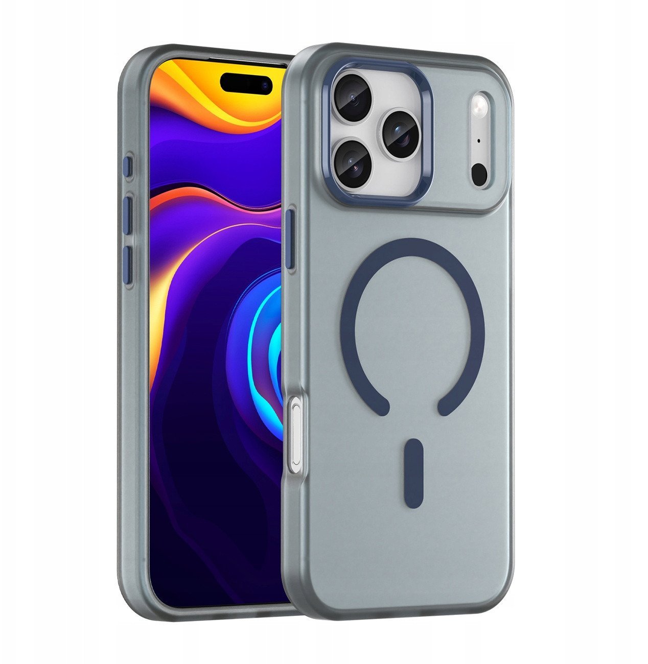 Etui Magnetic Abrasive na iPhone 17 Pro kompatybilne z MagSafe - matowe niebieskie