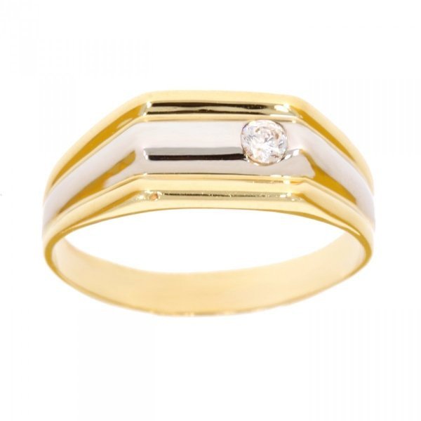 Złoty sygnet dwukolorowy z cyrkonią PR.00531 pr.585