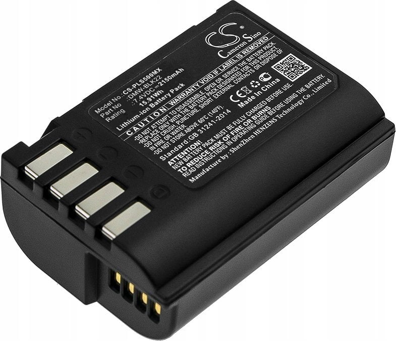 Akumulator Cameron Sino Akumulator Bateria Typ Dmw-blk22 Gk - Panasonic Lumix Dc S5 S5k Gh5 G9 Gh5s / Cs-pls500mx