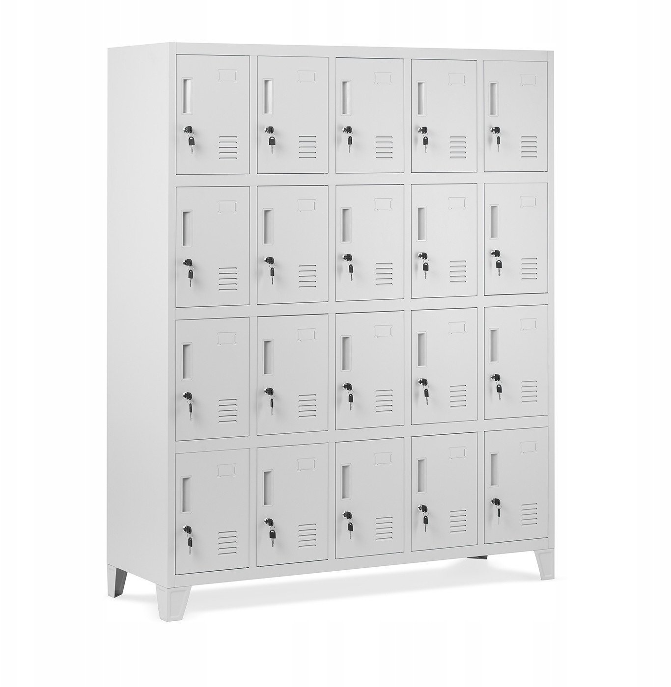 Metalowa szafa socjalna BHP skrytkowa ROBERT, 1360 x 1720 x 450 mm, szara