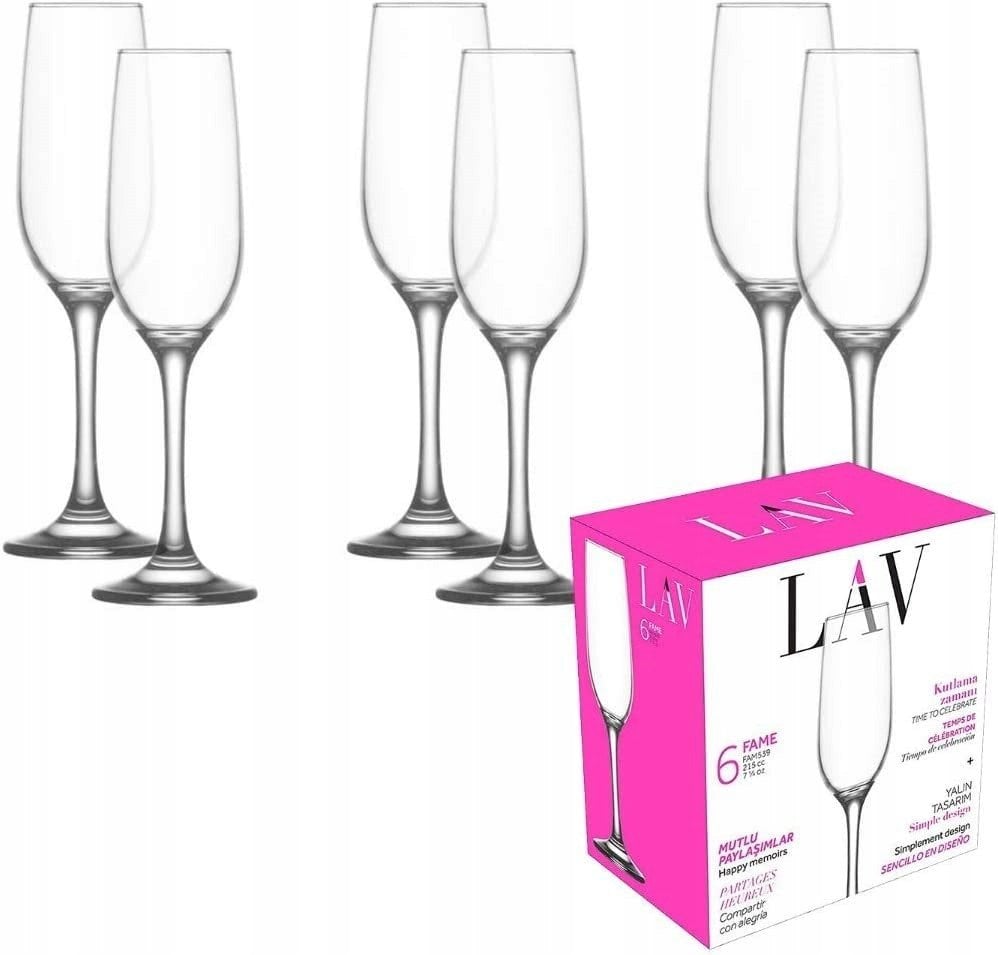 GLASS CHAMPANGE LV-FAM539F FAME215ML6PCS