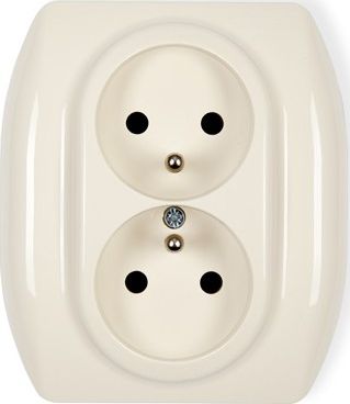 Karlik Trend gniazdo podwójne z uziemieniem beż (1GP-2Z)