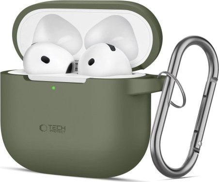 Tech-Protect TECH-PROTECT SILICONE HOOK APPLE AIRPODS 4 OLIVE GREEN