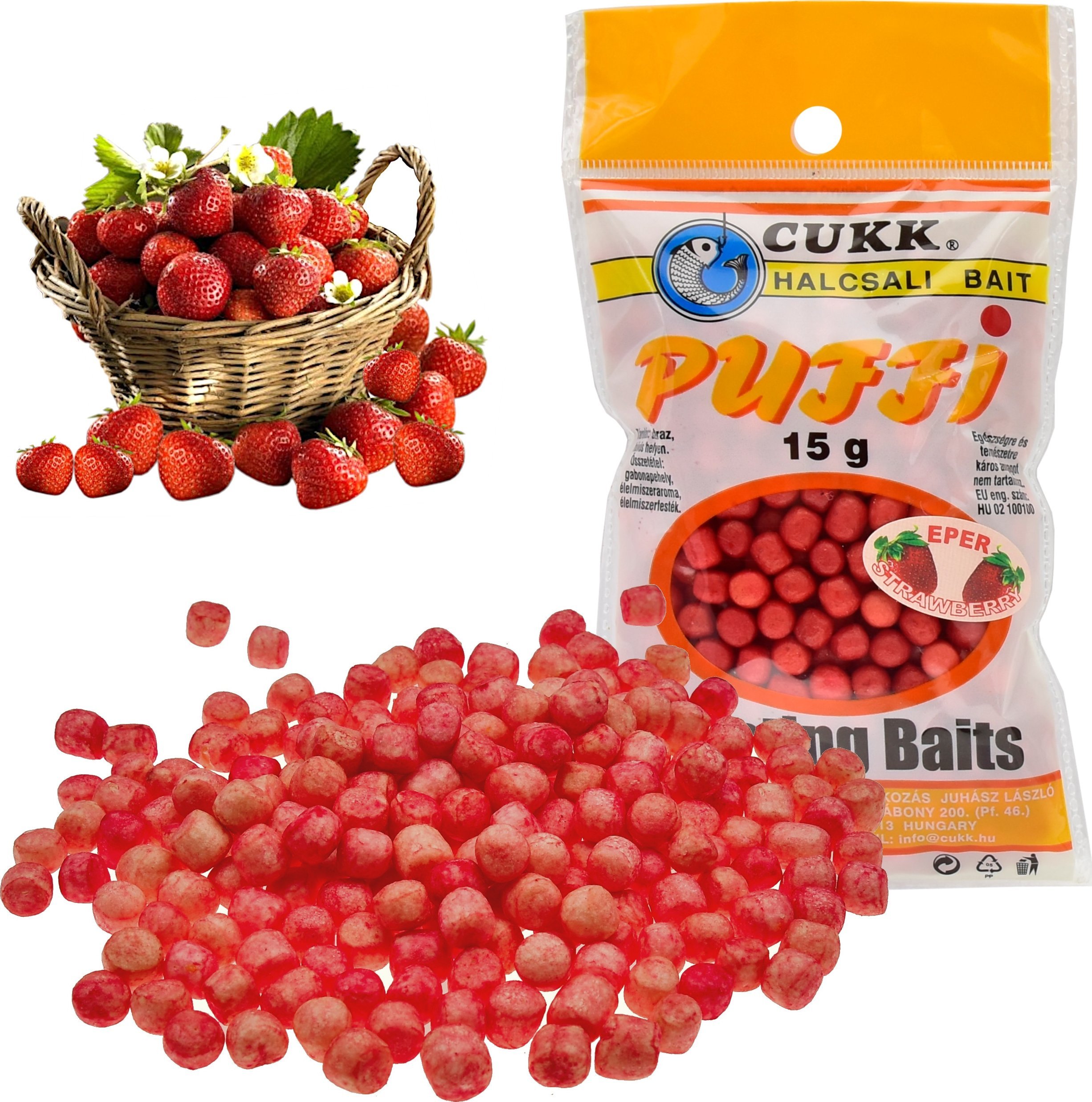 Cukk Puffi przynęta CUKK 15g pływające chrupki Truskawk