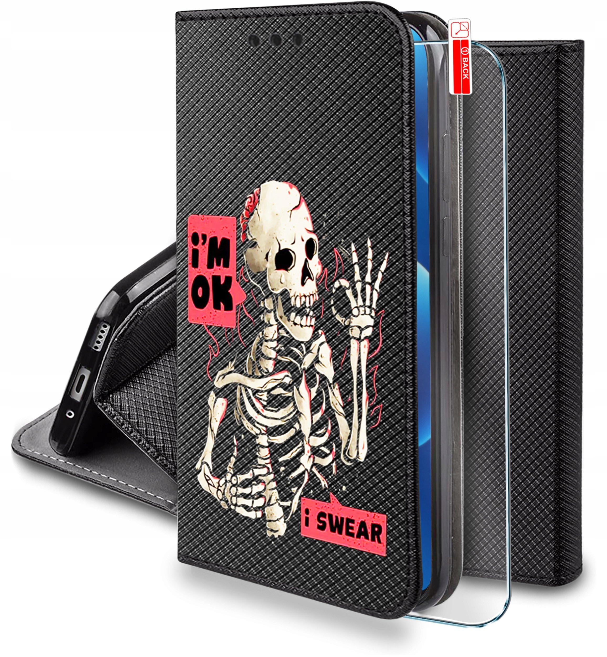 Etui do Motorola G86 | G86 Power MAGNET WZORY CASE PORTFEL + SZKŁO 9H