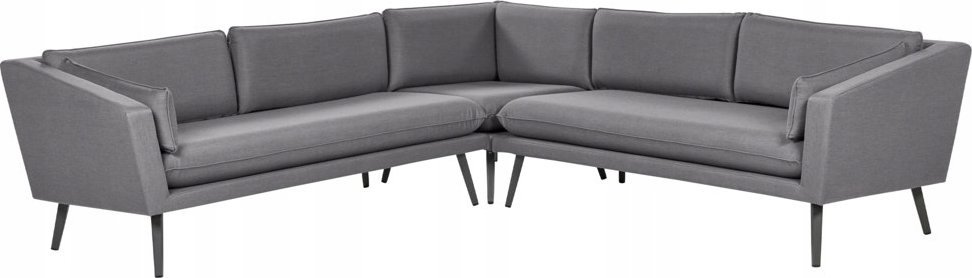 Beliani Narożnik dla 5 osób Tkanina Szary LORETELLO