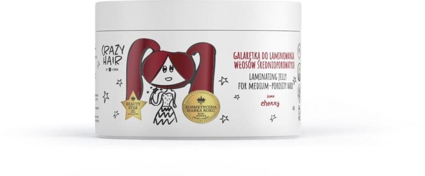 HISKIN Crazy Hair Galaretka do laminowania włosów średnioporowatych - Cherry (wiśnia) 300 ml