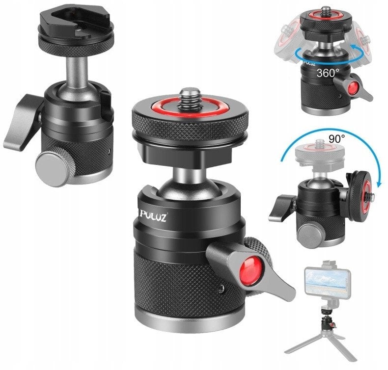 Głowica Kulowa Do Aparatu Kamery 3d Gwint 1/4"" 2x Stopka Iso Do 3kg Puluz / Pu3075b