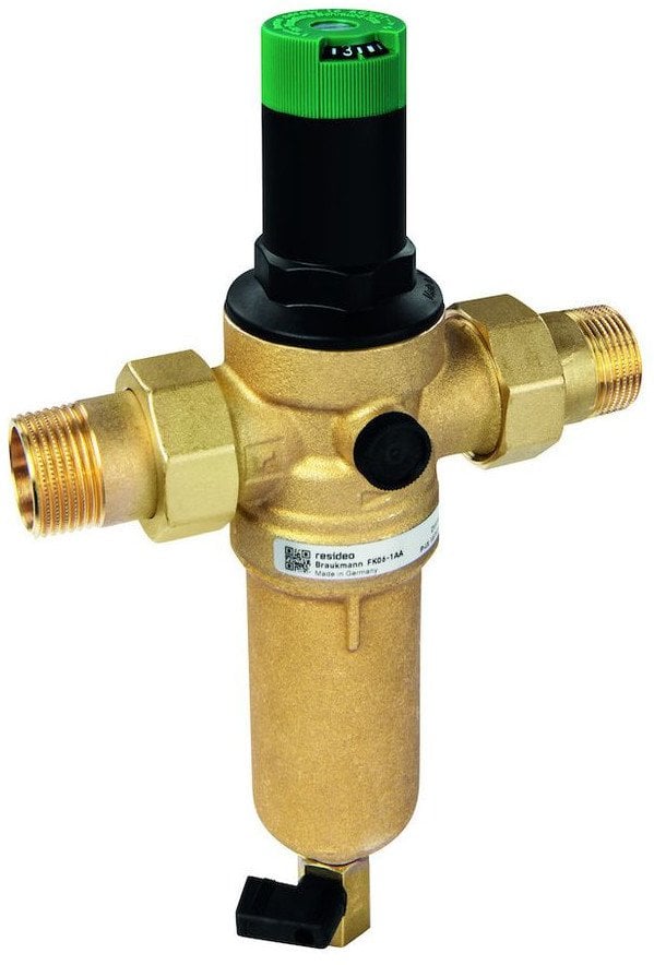 Filtr mini-plus do wody pitnej do temp 70 C z regulatorem ciśnienia, 1/2, z opłukiwaniem HONEYWELL DWZW11