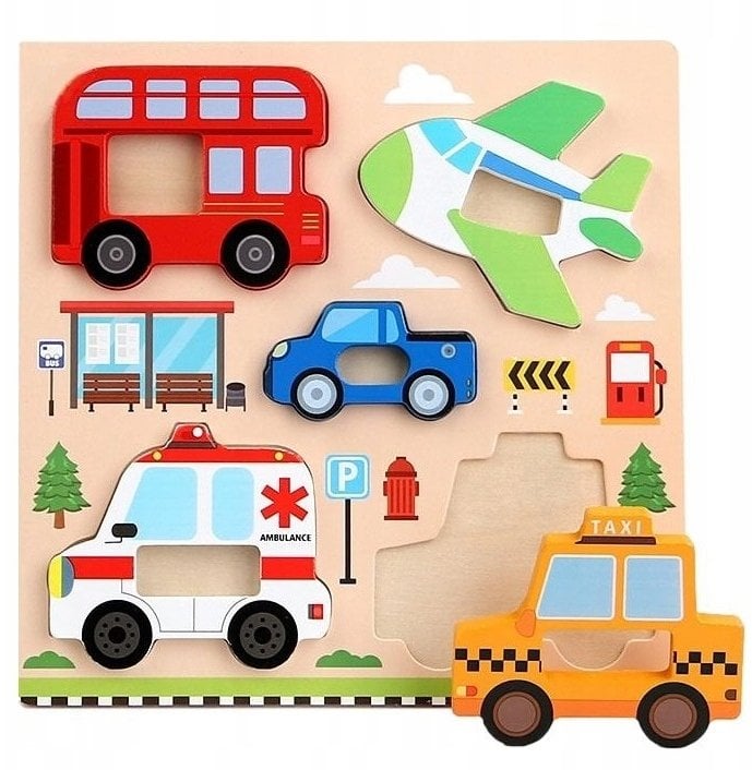 Układanka drewno pojazdy BPUZ7759 77759