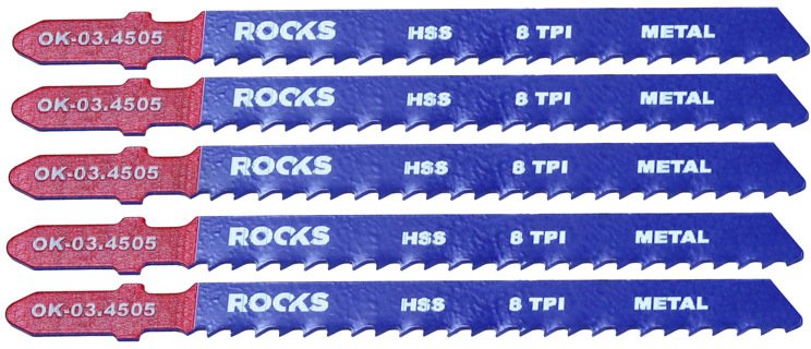 ROOKS BRZESZCZOT DO WYRZYNARKI HSS, TYP T, METAL I COMPOZYT, 8 TPI X 100 MM, KPL 5 SZT