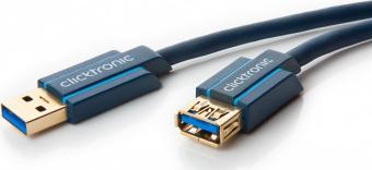 Kabel USB Clicktronic USB-A - USB-A 1.8 m Niebieski (JAB-1404846)
