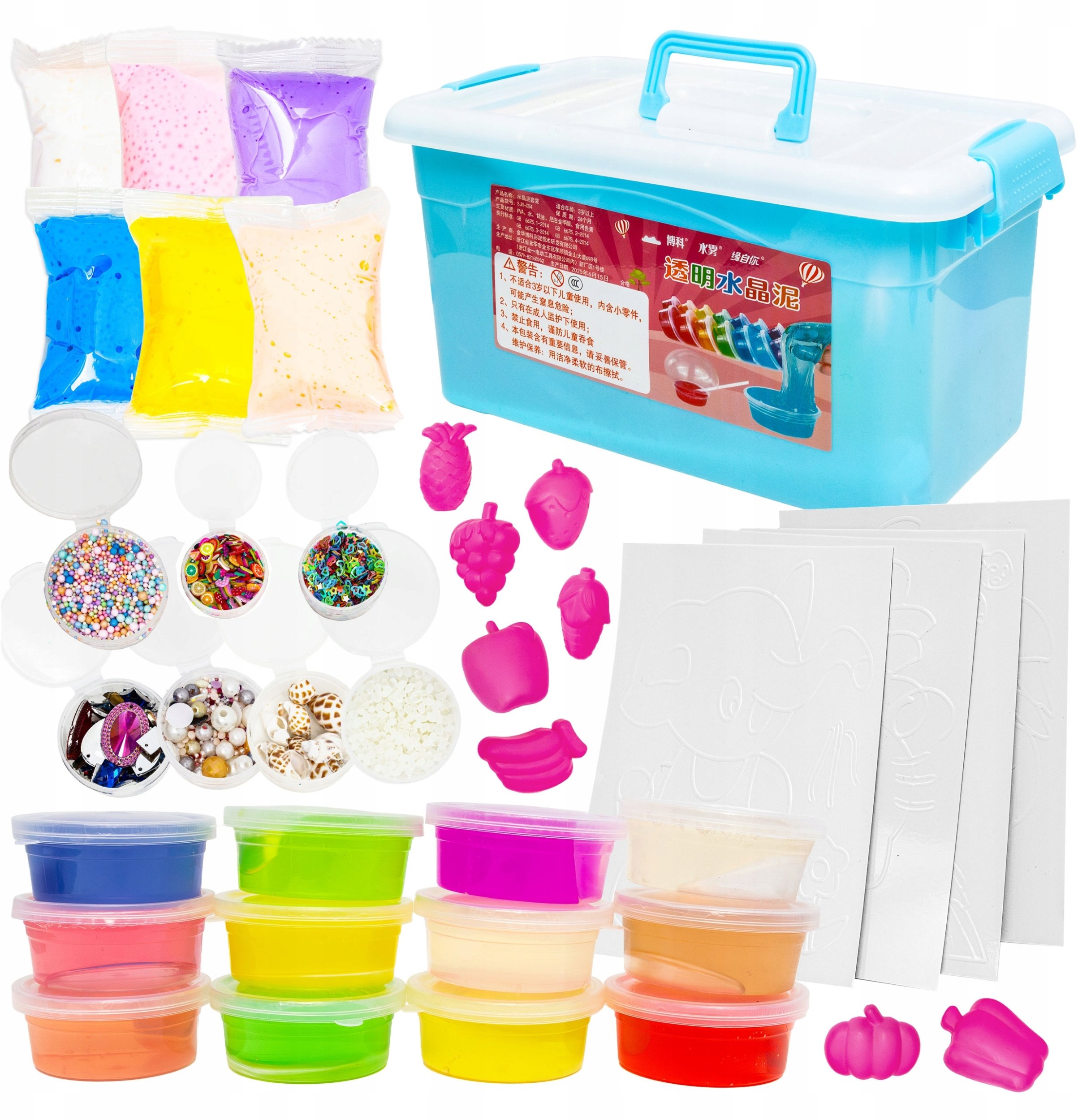 Zestaw Do Robienia Slime Gluty Dla Dzieci Glinka Foremki Naczynia W Kuferku