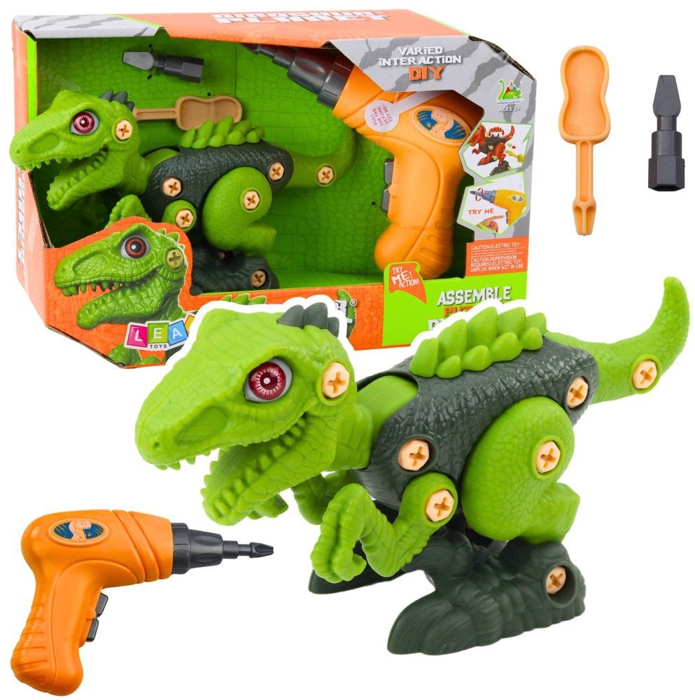 Dinozaur Do Rozkręcania Skręcania Zielony Wiertarka DIY LEAN Toys