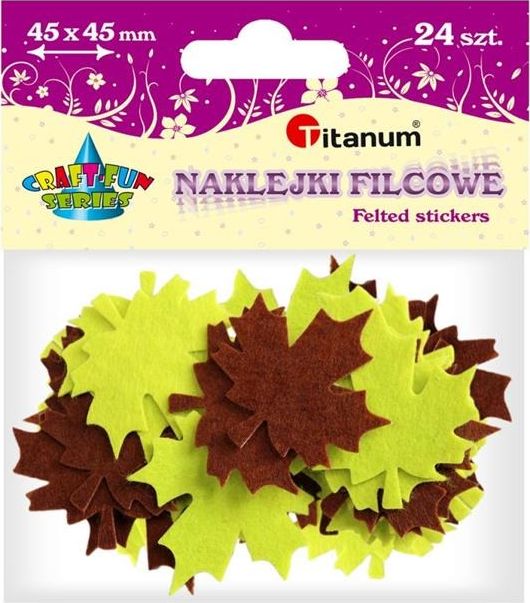 Titanum Liście klonu naklejki filcowe 24szt, CRAFT-FUN