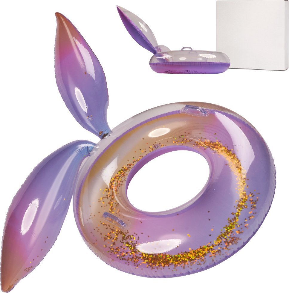 KIK Koło do pływania dmuchane syrena z brokatem galaxy XXL max 60kg