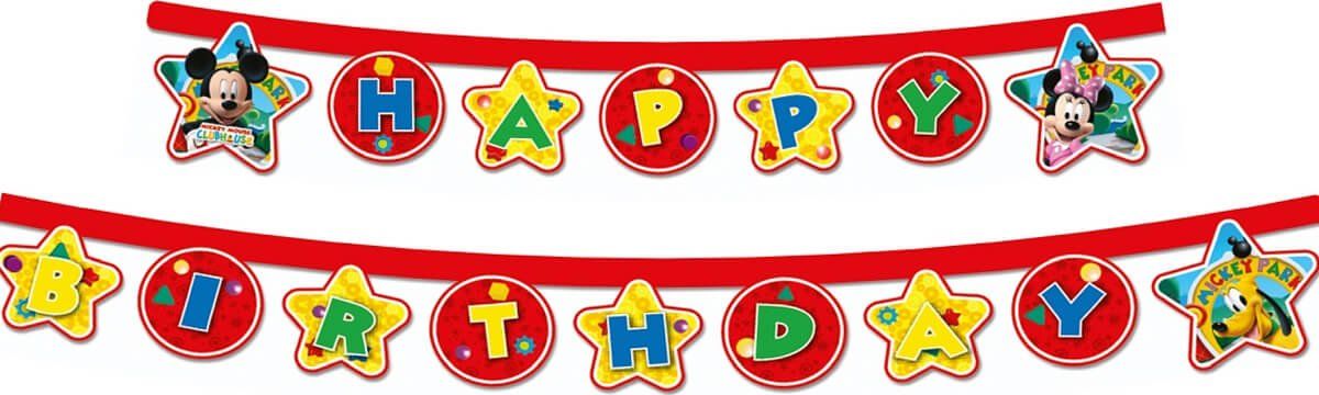 PROCOS Baner urodzinowy Happy Birthday Myszka Mickey - 210 cm - 1 szt. uniwersalny