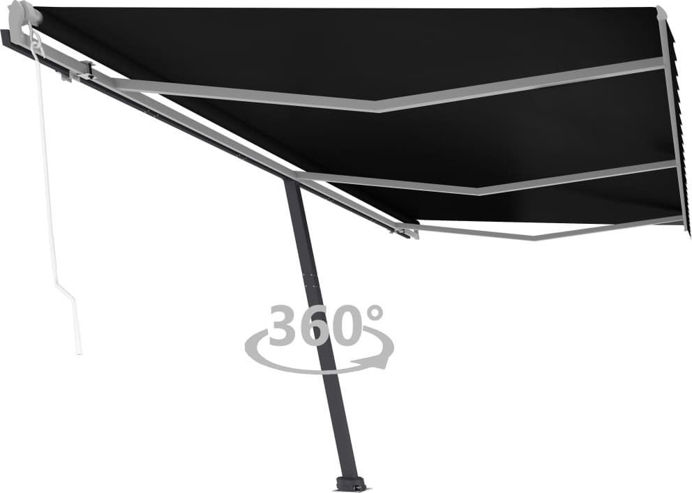 vidaXL Wolnostojąca, automatyczna markiza, 600x300 cm, antracytowa