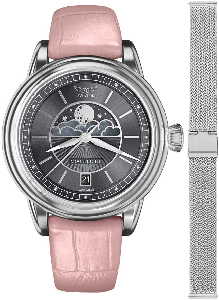 Zegarek damski Aviator V.1.33.0.254.4.PM-SET srebrny