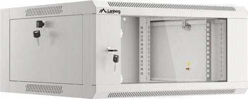 Szafa Lanberg Szafa instalacyjna Lanberg rack wisząca 19" 4U 600 drzwi szklane szara (złożona)