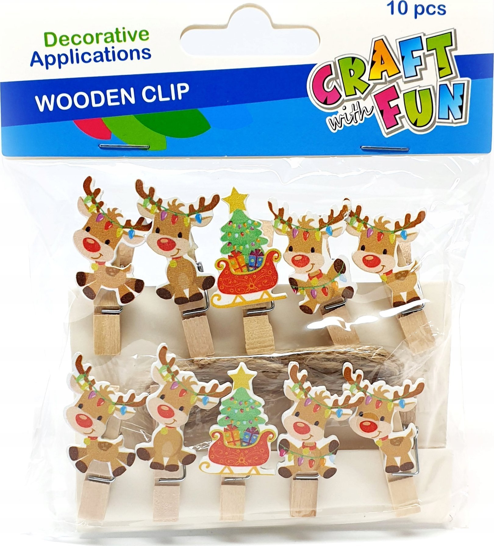 Craft with Fun OZDOBA BN KLAMERKI RENIFER 10SZT CF PBH 12/240