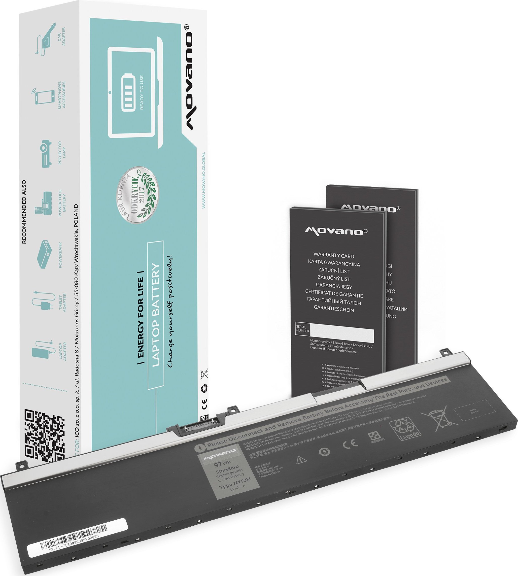 Bateria Movano Bateria NYFJH do Dell Precision 7530 7540 7740