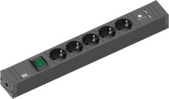 Bachmann BACHMANN CONNECT LINE 5x uziemiony, przełącznik USB A&A 15W