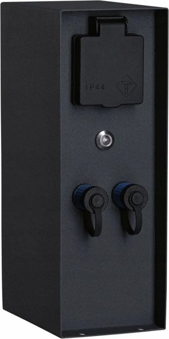 Paulmann Zewnętrzna kolumna zasilająca RIO 2GN. 24V Plug & Shine + 2GN. 230V IP44 + czujnik zmierzchu stal szlachetna / antracyt