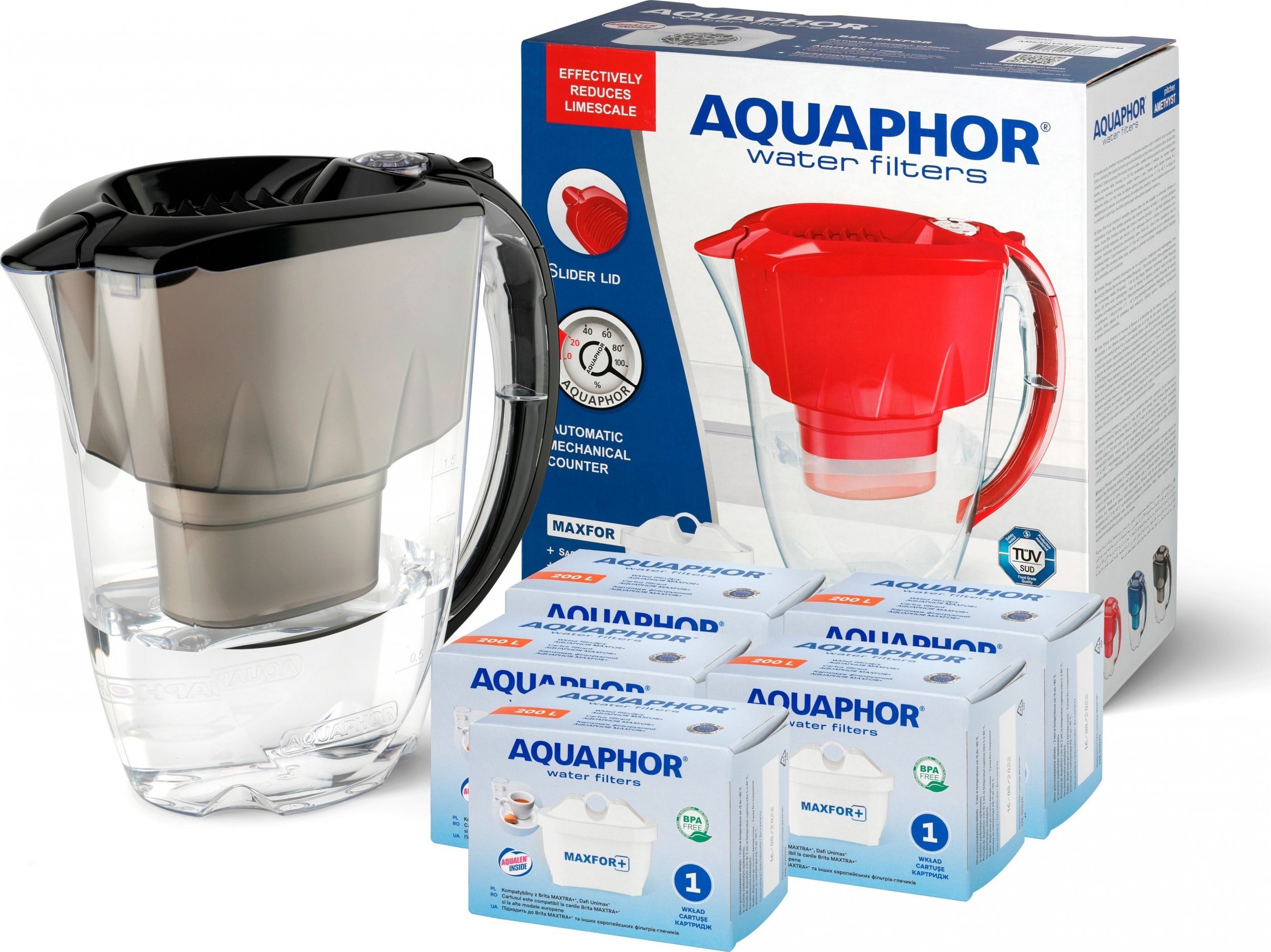Dzbanek filtrujący Aquaphor 5x WKŁAD FILTR AQUAPHOR B100-25 MAXFOR+ DO BRITA DAFI DZBANEK AMETHYST GRATIS